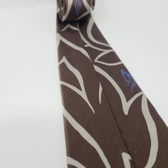 Givenchy Monsieur | Vintage Brown Printed Silk Tie (One Size) - Picture 5 of 16
